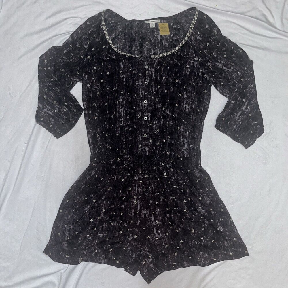 NWT Sz S Small American Eagle Printed Romper 3/4 Sleeves 3A